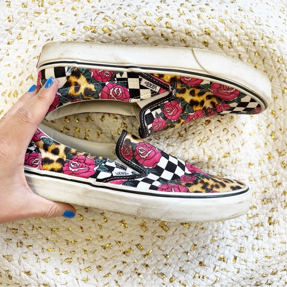 Vans Women's Slip-On Sneakers - roses + animal print - Picture 5 of 8